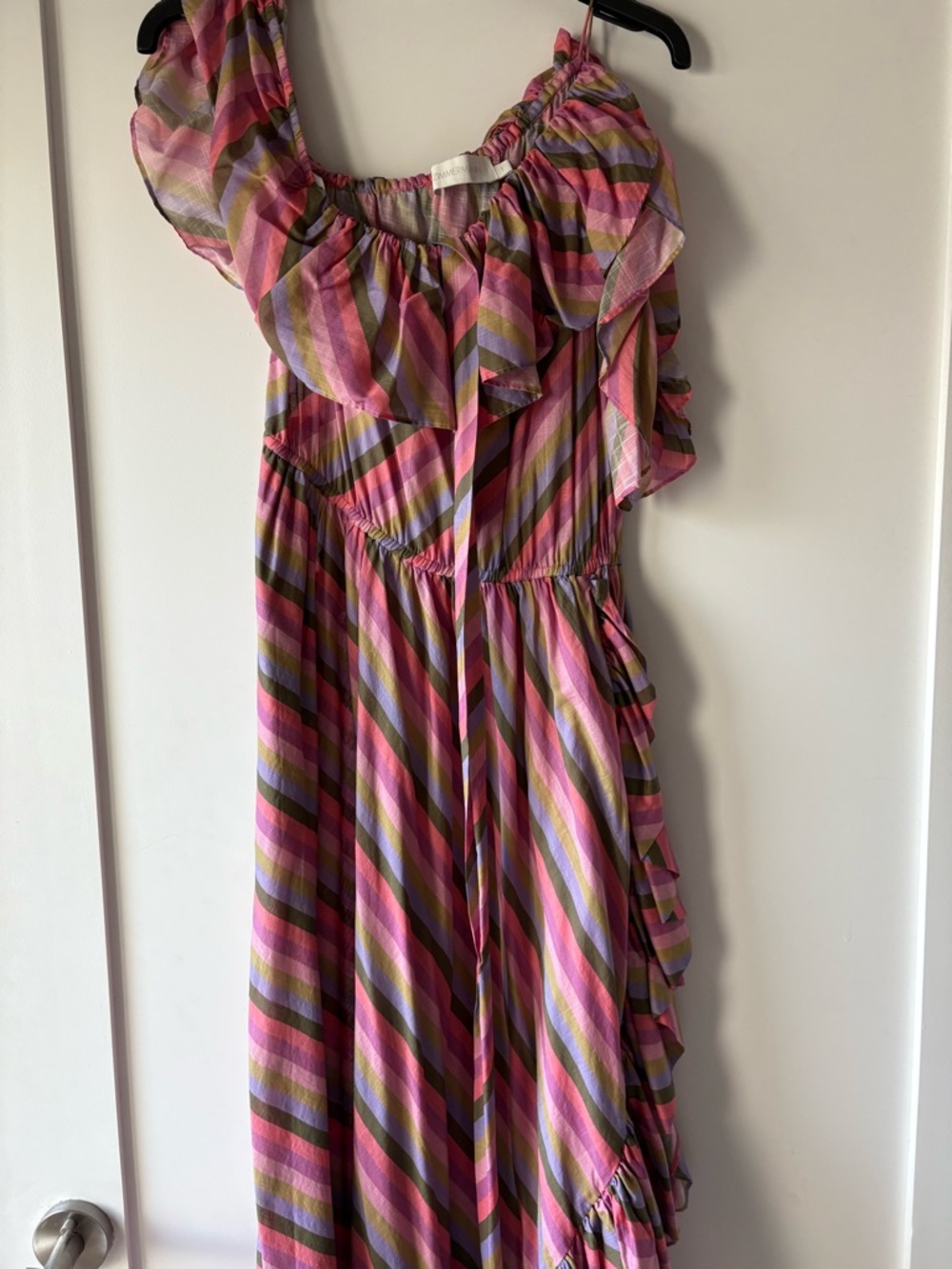 Zimmerman POPPY COTTON ASYMMETRIC FRILL DRESS - Picture 2 of 3